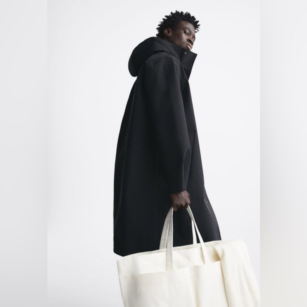 Zara Technical Water Repellent Parka Black 8281/885 Men's - Picture 10 of 14